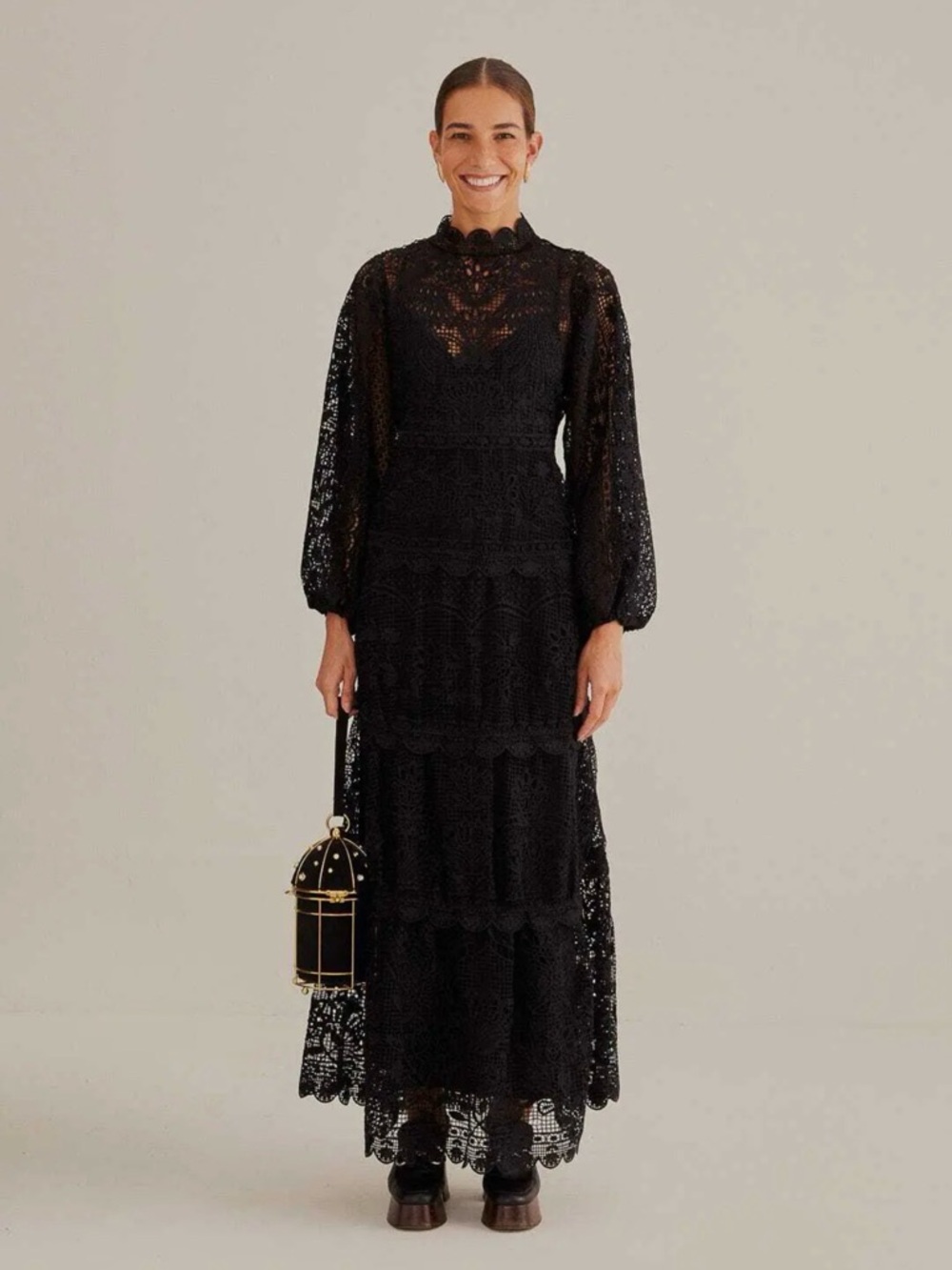 FARM Rio Guipure Long Sleeve Maxi Dress NWT - Size Medium - Picture 3 of 9